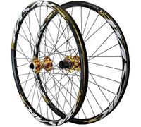 KUNYOS 26/27.5/29 Inch MTB Wheelset Disc Brake Quick Release Mountain Bike Wheels Alloy Double Layer Rim Front And Rear Wheel for 7-12 Speed Cassette 32 Holes,Gold,29inch