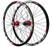 KUNYOS 26/27.5/29 Inch MTB Wheelset Disc Brake Quick Release Mountain Bike Wheels Alloy Double Layer Rim Front And Rear Wheel for 7-12 Speed Cassette 32 Holes,Red,27.5inch