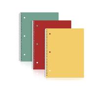KUNYOS 3-Pack Spiral Notebooks College Ruled Paper 8x10.5 Inches 70 Sheets Each In Assorted Colors for School