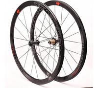 KUNYOS 700C Bicycle Front & Rear Wheel 40Mm Depth Clincher Carbon Road Bike Wheels Set V/C Brake Rim Sealed Bearing for 8 9 10 11 Speed,Black