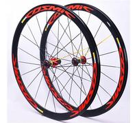 KUNYOS 700C Road Bike Wheelset, 40/50Mm Double-Walled Road Bike Rim Made of Aluminum Alloy, Super Lightweight Bicycle Wheels, C/V Brake, 7 8 9 10 11-Speed Bicycle,Red,50mm