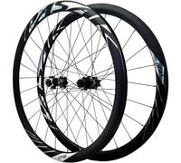 KUNYOS 700C Road Wheelset Disc Brake Thru Axle Double Ply Aluminum Alloy Rims 24H Hub for 8-12 Speed Cassette Bike Wheels,Black