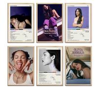 KUNYOS A Set Of 6 Olivia Rodrigo Poster (Unframed) Album Cover Posters Music Canvas Posters 08x12inch(20x30cm) Style-1