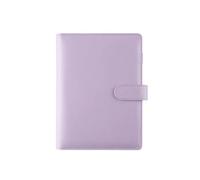 KUNYOS A5 A6 6 Ring Binder PU Clip-on Notebook Leather Loose Leaf Cover Notebooks Journal Stationery(Yellow,A6)