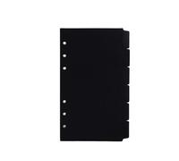 KUNYOS A5 A6 A7 Black Index Divider Cute 6 Holes for Binder Planner Notebook Stationery Paper Accessories(A6 side 6pcs)