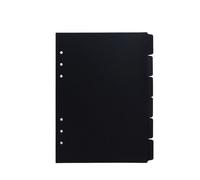 KUNYOS A5 A6 A7 Black Index Divider Cute 6 Holes for Binder Planner Notebook Stationery Paper Accessories(A5 side 6pcs)