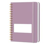 KUNYOS A5 Spiral Notebook with Hardcover College Ruled for Journaling and Planning Purple Design