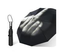 KUNYOS Black Folding Umbrella With Middle Finger, Fully Automatic Funny Umbrella, Compact Double-layer Folding Umbrellas, sunlight Protection Anti-ultraviolet Umbrellas(Black)