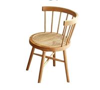 KUNYOS Comfortable Desk Chair Scandinavian Wicker Dining Chair Simple Modern Creative Rattan Chair B&B Hotel Living Room Leisure Chair Single Backrest Chair Home Office Desk Chairs