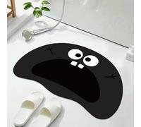 KUNYOS Cute Black Cat Shaped Bath Mat Quick-Dry Diatomaceous Earth Bathroom Funny Soft Diatom Mud Absorbent Floor Toilet Mats(Style-05,400MMx600MM)