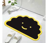 KUNYOS Cute Black Cat Shaped Bath Mat Quick-Dry Diatomaceous Earth Bathroom Funny Soft Diatom Mud Absorbent Floor Toilet Mats(Style-06,600MMx900MM)