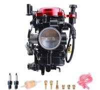KUNYOS CV40 Carburetor with Choke Cable, for Harley Davidson Sportster XL XLH 883 1200 Softail Touring Dyna Road King Carb 27421-99 (Black Cover)(Red)