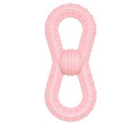 KUNYOS Dog chew toy, outdoor interactive 8-shaped ball molar resistant ring, not easy to damage, teeth cleaning, care toothbrush(Pink)