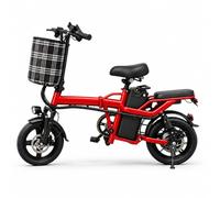 KUNYOS Folding Electric Bike 14" for Adults, 250W, 48V Removable Battery | Compact E-Bike with Pedal Assistance, Front and Rear Suspension, Dual Disc Brakes, Adjustable Saddle and Front Basket Bicycle