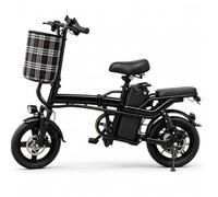 KUNYOS Folding Electric Bike 14" for Adults, 250W, 48V Removable Battery | Compact E-Bike with Pedal Assistance, Front and Rear Suspension, Dual Disc Brakes, Adjustable Saddle and Front Basket Bicycle