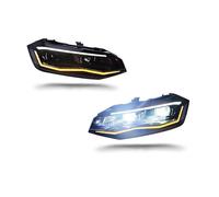 KUNYOS Front Lights with Sequential Turn Signal For VW For Polo Plus 2019-2022 Auto Fog DRL Brake Turn Signal Lamp Plug And Play Car LED Headlight Light Assemblies(Left and right)