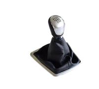 KUNYOS Knob with Boot Gear Stick Knob Manual for Focus 2 MK2 FL C-MAX 06-11 MK3 MK4 Galaxy Leather 5-Speed / 6-Speed Silver/Black Performance Stylish Gear Shifter 1PC(Silver-6Speed-Big)
