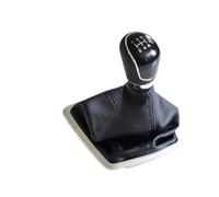 KUNYOS Knob with Boot Gear Stick Knob Manual for Focus 2 MK2 FL C-MAX 06-11 MK3 MK4 Galaxy Leather 5-Speed / 6-Speed Silver/Black Performance Stylish Gear Shifter 1PC(Black-5Speed-Big)