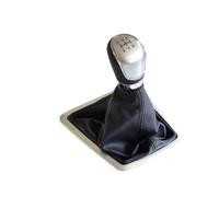 KUNYOS Knob with Boot Gear Stick Knob Manual for Focus 2 MK2 FL C-MAX 06-11 MK3 MK4 Galaxy Leather 5-Speed / 6-Speed Silver/Black Performance Stylish Gear Shifter 1PC(Silver-5Speed-Big)