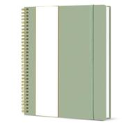 KUNYOS Large A4 Spiral Notebook 8.5x11 Inches College Ruled Journal for Work School Writing Green Plastic Cover