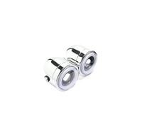 KUNYOS Lights Motorcycle Headlights Motorcycle Modified LED Double Eye Headlights Round Motor Electroplate Retro Angel Eye Headlamp(Silver n Yellow5)