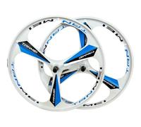 KUNYOS Magnesium Wheel Set for Mountain Bike 20/24/26/27.5/29 Inches, 3-Spoke Rims, Front And Rear Wheel Set 100X135mm for Disc Brakes 6-9 Speed,Blue,20inch