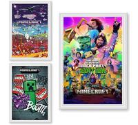 KUNYOS Minecraft Poster (Set of 3) Unframed Comedy Retro Movie Posters Canvas Posters 08x12inch(20x30cm)-3pcs Style