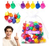 KUNYOS Mini Middle Fingers 100 pack colorful flip the bird tiny Hands Middle Finger Gifts, Adult Gag Prank Toy, White Elephant Christmas Stocking Fillers, Applicable to people aged 14 and above