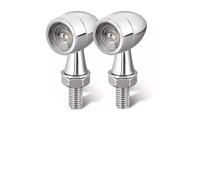 KUNYOS motorcycle headlight For Turn Signal Universal LED Motorcycle Indicator Lamps Light Chrome Bullet Moto Stop(2 X White Amber)