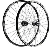 KUNYOS Mountain Bike Wheelset 26/27.5/29 Inches, Double-Wall Alloy Disc Brake MTB Wheels, 32H Stainless Steel Spokes Bicycle Wheels HG Hub 7-12 Speed,Black,27.5inch