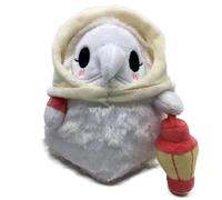 KUNYOS Plague Doctor Plush Toy, 25cm Spooky Cute Stuffed Plushie Pillow Doll, Soft Fluffy Halloween Hugging Cushion Decor, Present for Kids and Adults(White)