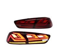 KUNYOS Rear Tail Light Assembly For Mitsubishi Lancer EVO-X Dynamic Turn Signal DRL Brake Fog Reverse Car Rear Tail Light Assembly(B Red Mirror)