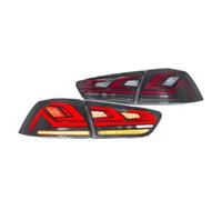KUNYOS Red LED Rear Brake Stop Lights For Mitsubishi For GRAND LANCER Dynamic Turn Signal DRL Brake Fog Reverse Car Rear Tail Light Assembly(A Smoked Mirror)