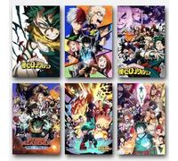 KUNYOS (Set of 6) My Hero Academia Poster Canvas Anime Canvas Music for Bedroom Wall Art Decor Posters & Prints 08x12inch(20x30cm) Style