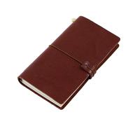 KUNYOS Standard Size Traveler Notebook Full Grain Vegetable Tanned Leather Organizer Diary Sketchbook Planner(Chestnut)