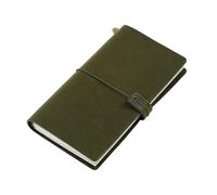 KUNYOS Standard Size Traveler Notebook Full Grain Vegetable Tanned Leather Organizer Diary Sketchbook Planner(Khaki green)