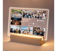 KUNYUTECH Spotify Plaque Personalised Father's Day Gifts for Dad - Custom Collage Photo Frame with Music Code Night Light for Daddy, Birthday & Anniversary(Style 5)