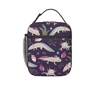 KUOAICY Axolotl Lunch Box Lunch Box Reusable Insulated Totes Lunch Bag Thermal Cooler For Boy Girls School Men Women Beach Picnic Travel