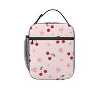 KUOAICY Cherry Lunch Box Reusable Insulated Totes Lunch Bag Thermal Cooler For Boy Girls School Men Women Beach Picnic Travel