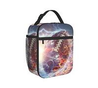 KUOAICY Football Lunch Box Reusable Insulated Totes Lunch Bag Thermal Cooler For Boy Girls School Men Women Beach Picnic Travel