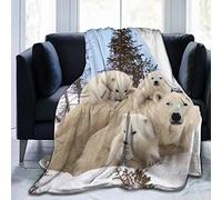 KUOAICY Lovely Polar Bear Family Fleece Throw Blanket Soft Bed Couch Sofa Blankets, 50'' X 40"