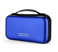 KUOCDSIK CD Case, 96 Capacity Hard EVA Protective Blu-ray CD Wallet Double Zipper Hand Strap Portable Disc Organizer DVD Case for Car Travel (96 Capacity, Blue96)