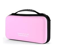 KUOCDSIK CD Case, 96 Capacity Hard EVA Protective Blu-ray CD Wallet Double Zipper Hand Strap Portable Disc Organizer DVD Case for Car Travel (96 Capacity, Pink96)