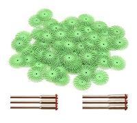 KUOFUCO 30Pcs 1 inch Bristle Disc Kit with 3Pcs 2.35mm / 3mm Shank Mandrels for Rotary Tools,25mm Detail Abrasive Wheel Radial Bristle Buffing Wheel for Jewelry Wood Metal Polishing 1000 Grit