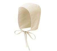 KUOIN Medieval Coif Cap Women's Victorian Peasant Amish Hat Colonial Cosplay Headwear, Ivory, One Size