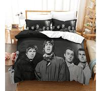 Kuokuo Oasis Band 3D Printed Duvet Cover Set Soft Microfiber Bedding Set for Adults Teenager Kids 3 Pieces Setwith Zipper Closure for Kids Teenagers Adult Aged Home Bedroom Single（135x200cm）