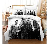 Kuokuo Oasis Band Bedding Set Kids Duvet Covers Sets With Pillowcases Home Textile Decor Bedclothes For Girls Boys With Zipper Closure Soft Microfiber 3Pcs Set Single（135x200cm）