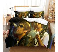 Kuokuo Oasis Band Bedding Set Kids Duvet Covers Sets With Pillowcases Home Textile Decor Bedclothes For Girls Boys With Zipper Closure Soft Microfiber 3Pcs Set King（220x240cm）