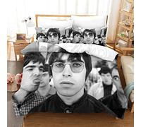 Kuokuo Oasis Band Duvet Cover 3D Design Soft Comfortable Quilt Cover Breathable Comforter Cover Girls Boys With Zipper Closure Bedding Set 3Pcs King（220x240cm）