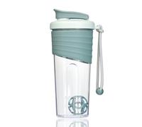 kuoleopa Protein Shaker Bottle 24oz - Teal Transparent Tritan with Measurement Scale, Silicone Grip & Teal Shaker Ball - Perfect for Protein Shakes, Smoothies, and Supplements